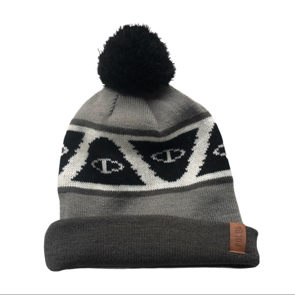 Poler Zilla Pom Beanie Cyclops Eye Jacquard Knit